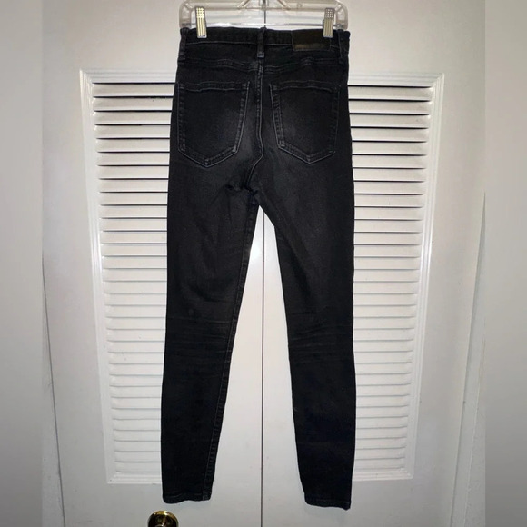 Everlane the high rise skinny black washed denim jeans - Picture 4 of 5